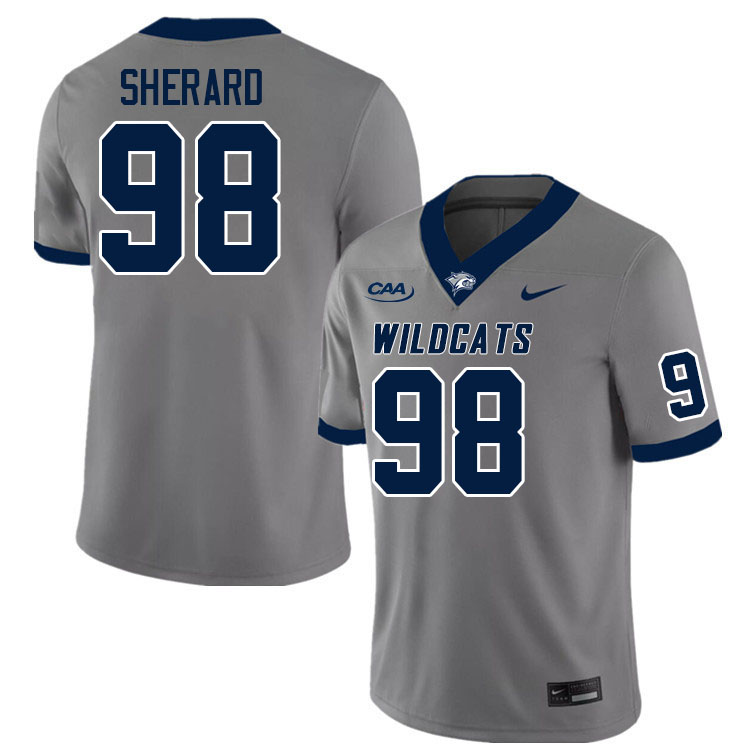 New Hampshire Wildcats #98 Jacoby Sherard College Football Jerseys Stitched Sale-Grey